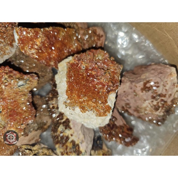 Natural Vanadinite Druzy Cluster With Barite Grade AAA Moroccan Mystery Crystal. - Picture 12 of 12